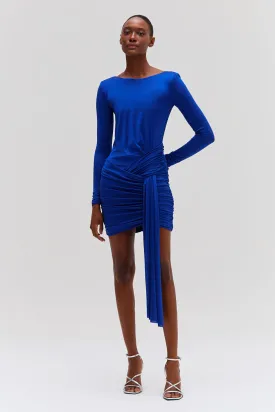 Metallic Jersey Long Sleeve Mini Dress