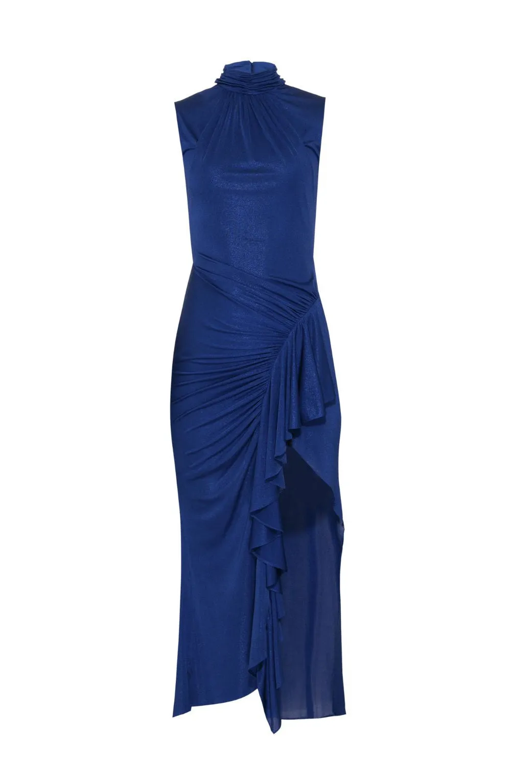 Metallic Jersey Sleeveless Midi Dress