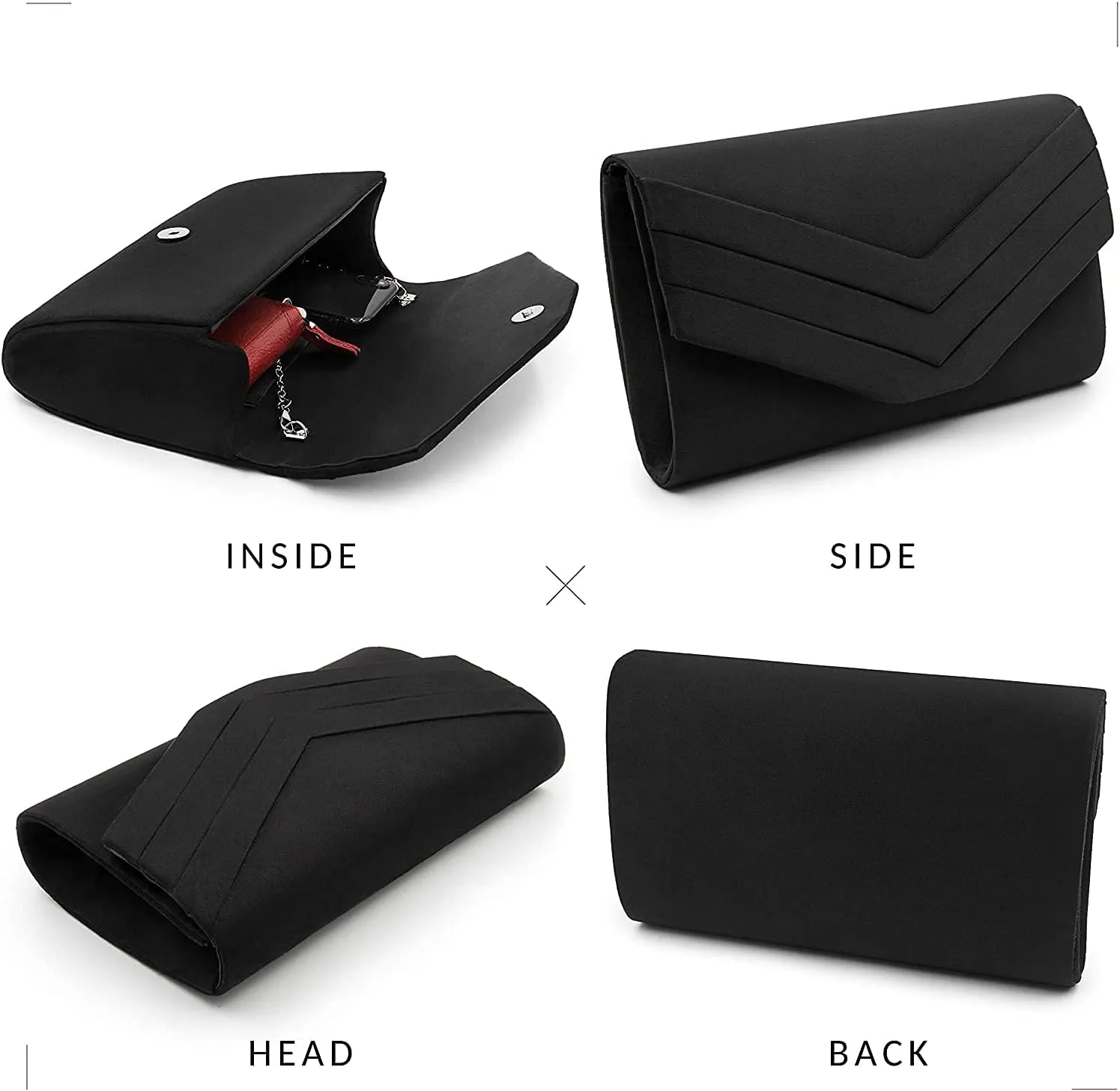 Milisente Evening Bag for Women, Suede Envelope Evening Purses Crossbody Shoulder Clutch Bag