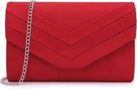 Milisente Evening Bag for Women, Suede Envelope Evening Purses Crossbody Shoulder Clutch Bag