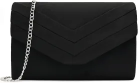 Milisente Evening Bag for Women, Suede Envelope Evening Purses Crossbody Shoulder Clutch Bag
