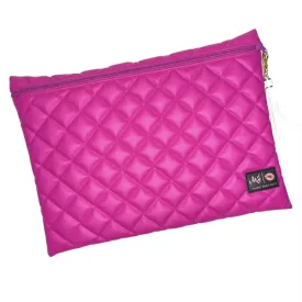 MJ Quilted Luxe Jumbo Top Zipper|| Hot Fuschia