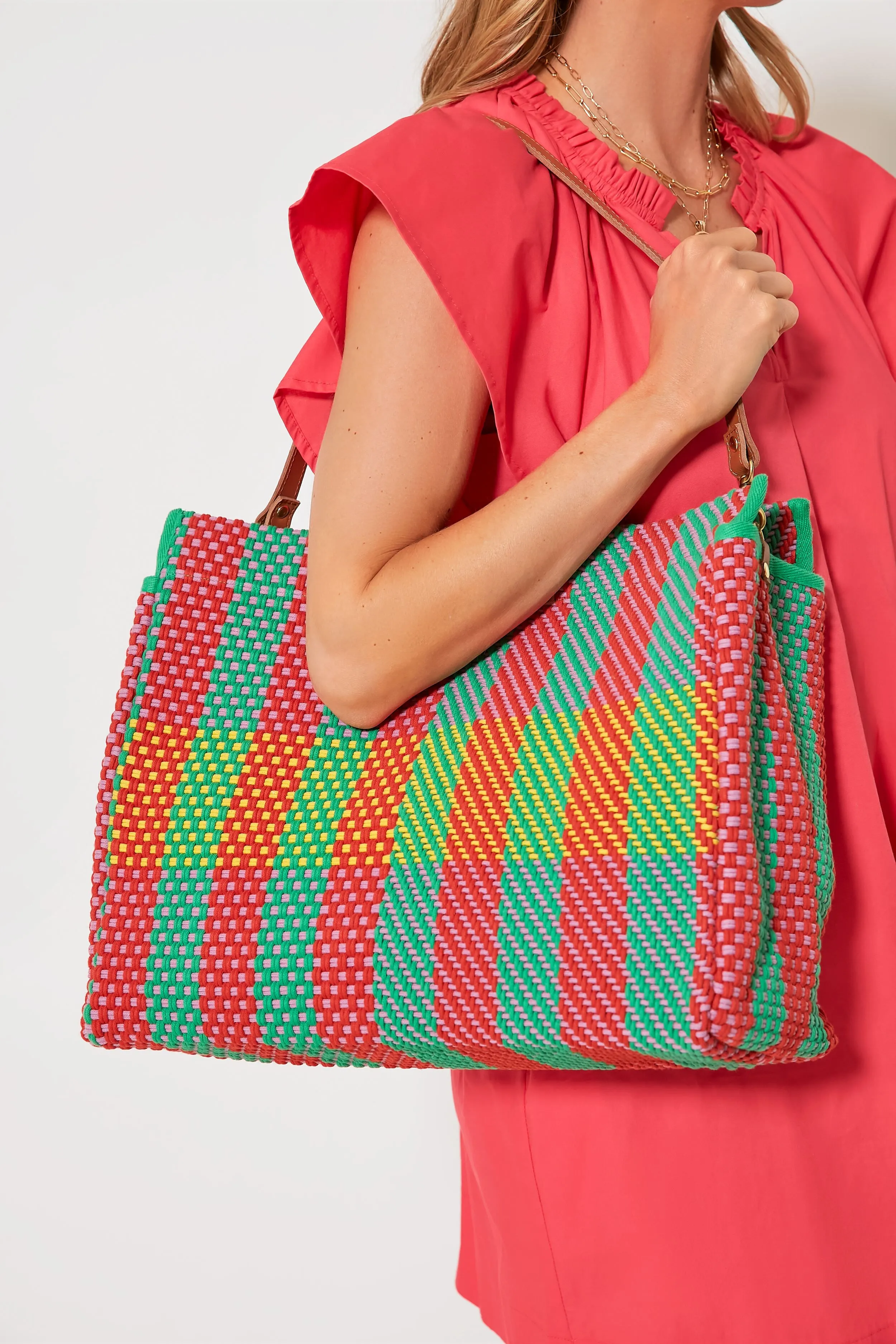 Multi Condessa Plaid Summer Simple Tote