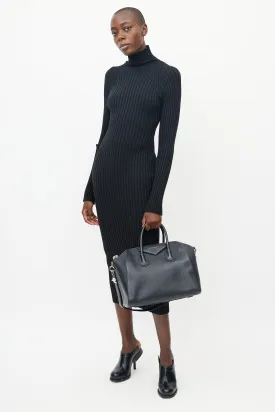 Navy Antigona Leather Bag