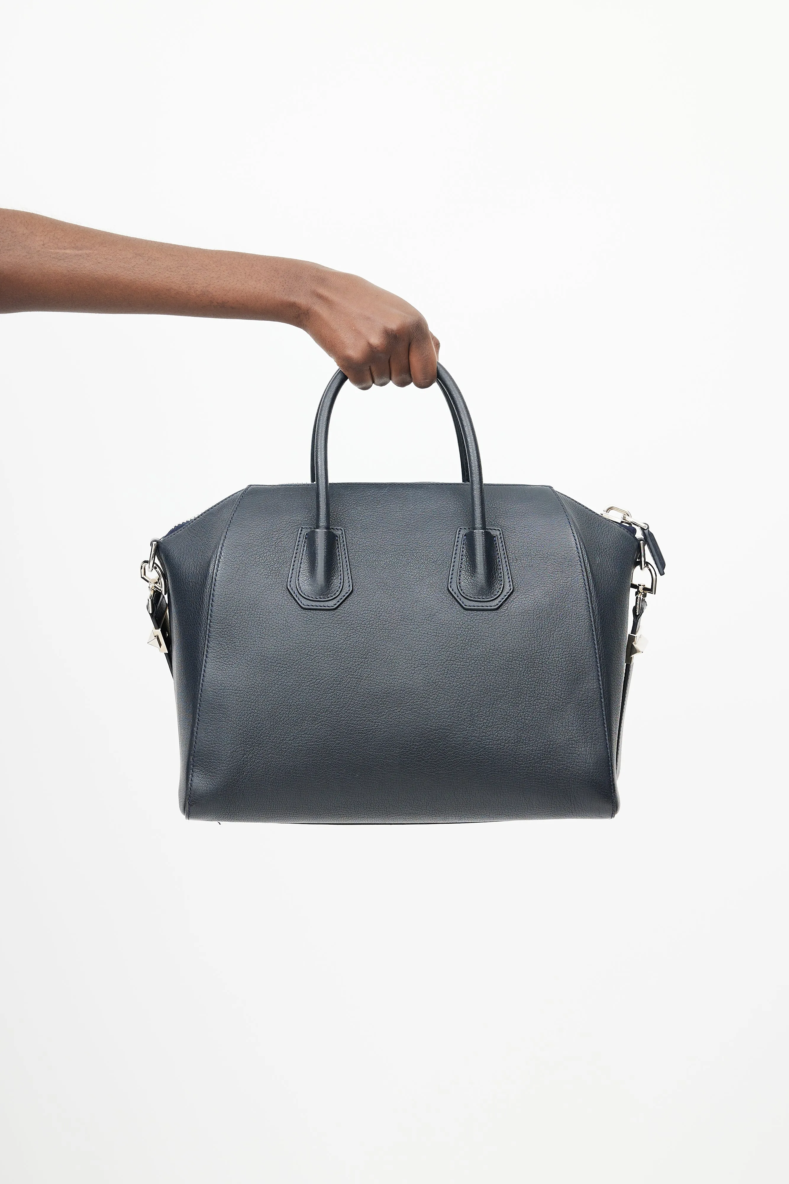 Navy Antigona Leather Bag