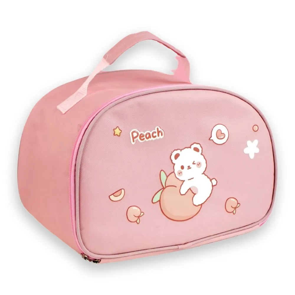 Pink Lunch Time 2 pcs Stainless Steel Kids Lunch Box with matching Lunch Bag
