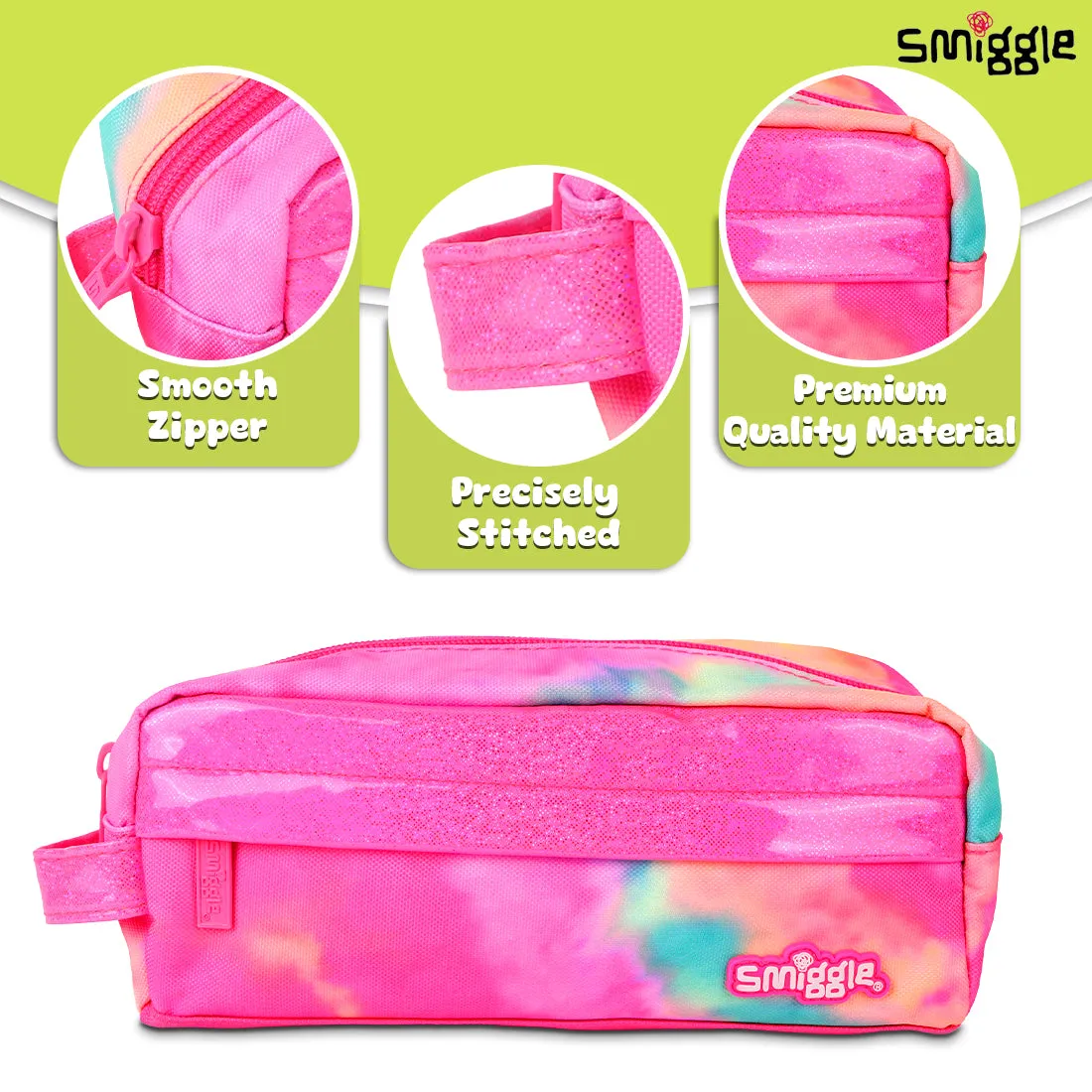Smiggle Vivid Essential Pencil Case Pink, 3Y 