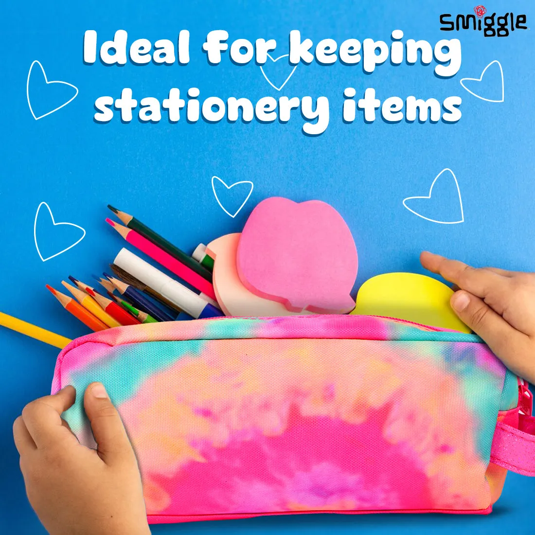 Smiggle Vivid Essential Pencil Case Pink, 3Y 