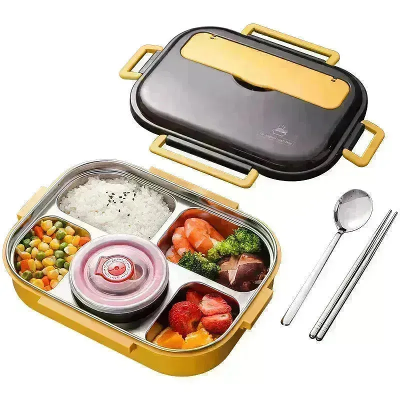 Stainless Steel Bento Thermal Insulated Lunch Box for School Kids