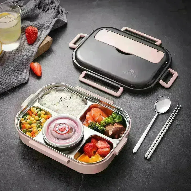 Stainless Steel Bento Thermal Insulated Lunch Box for School Kids