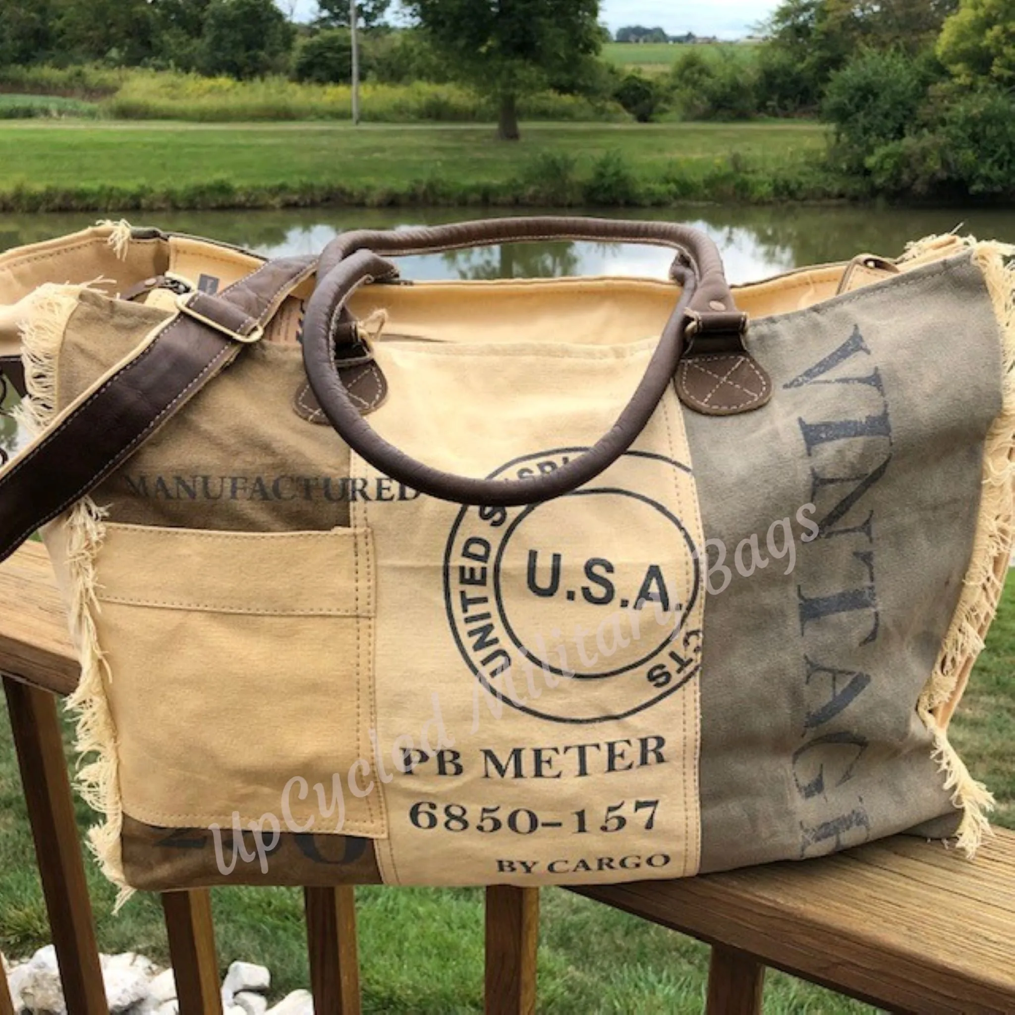 USA Sustainable Canvas Weekender Tote Bag