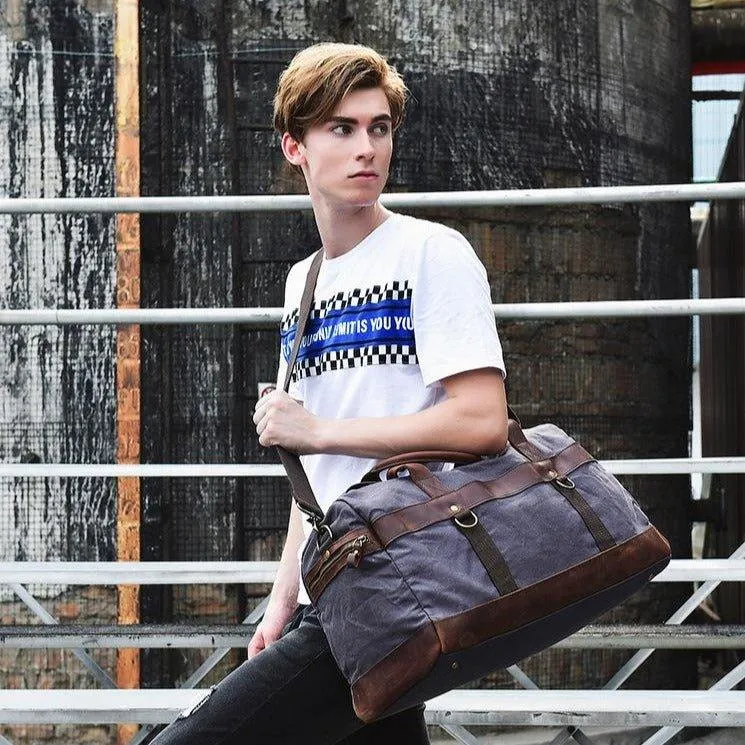 Waxed Canvas Weekender Bag Mens