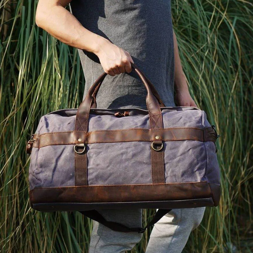 Waxed Canvas Weekender Bag Mens