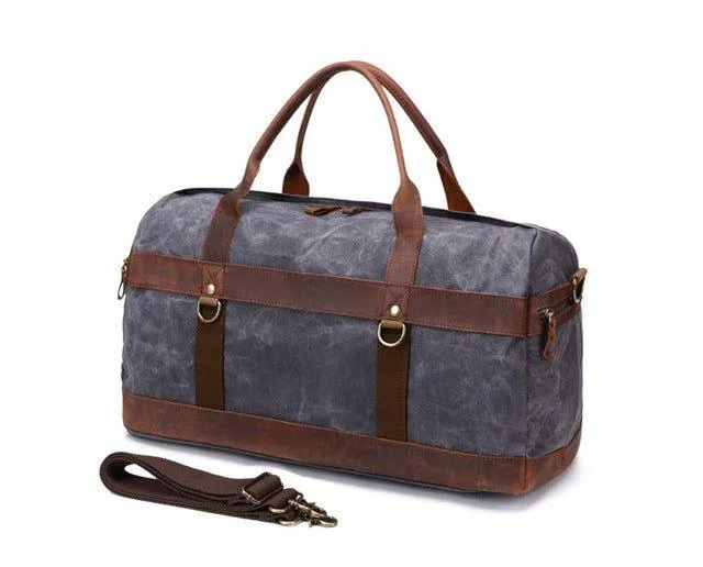 Waxed Canvas Weekender Bag Mens