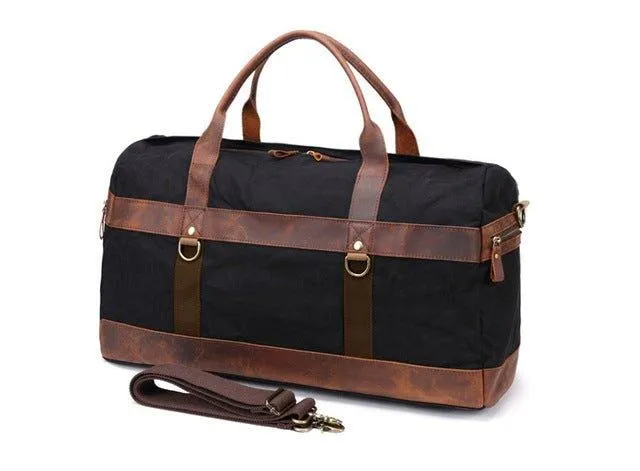 Waxed Canvas Weekender Bag Mens