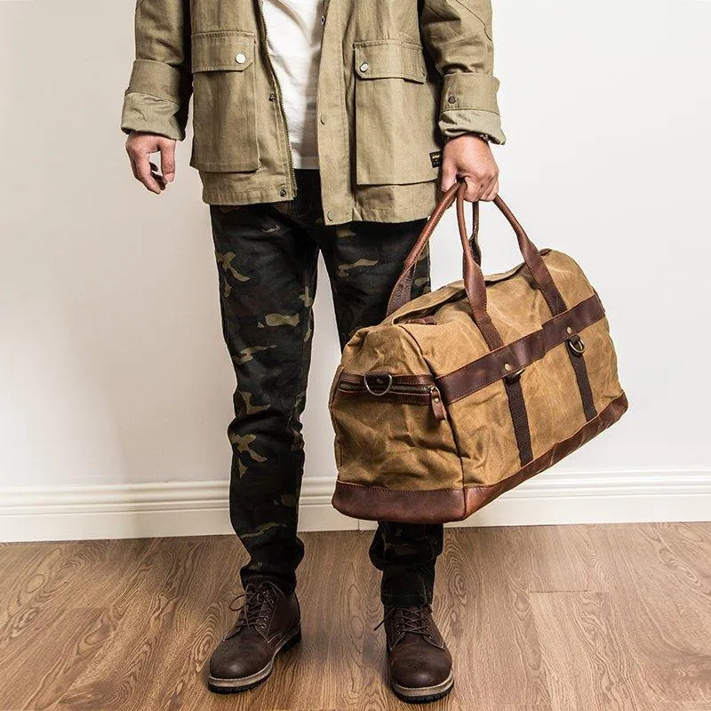 Waxed Canvas Weekender Bag Mens