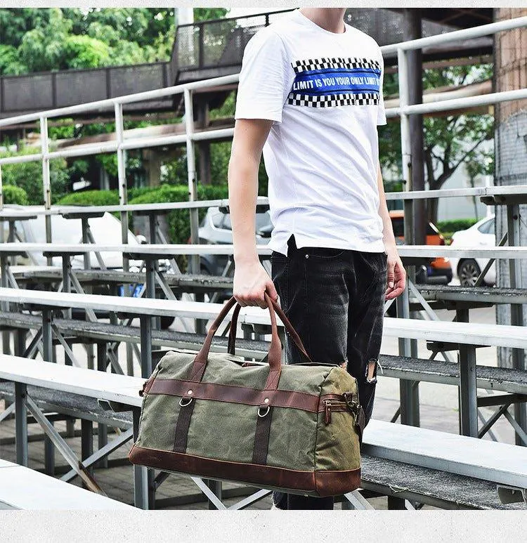 Waxed Canvas Weekender Bag Mens