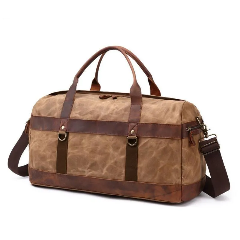 Waxed Canvas Weekender Bag Mens