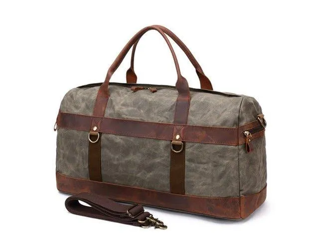 Waxed Canvas Weekender Bag Mens