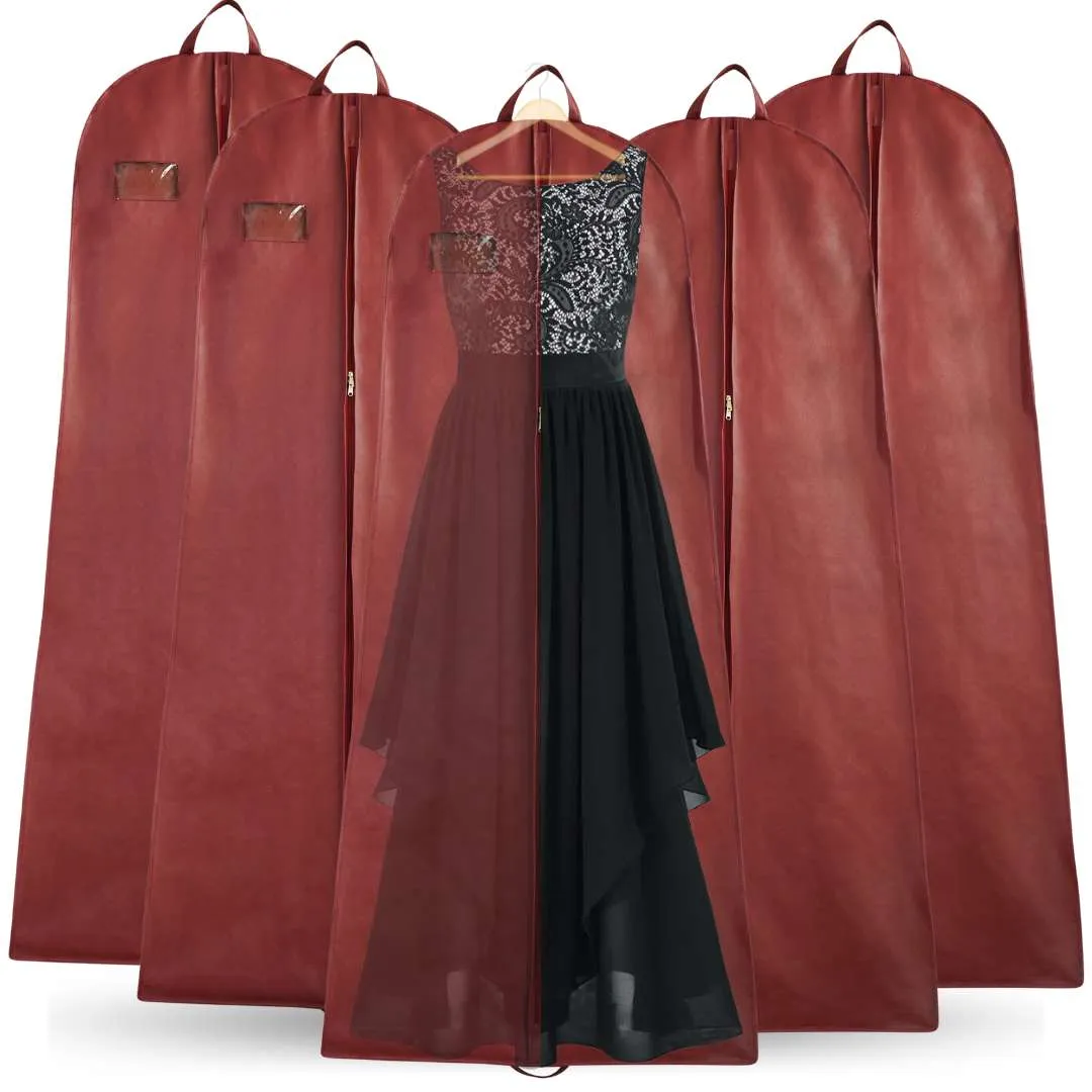 Wedding Lehenga Gown Long Dress Garment Cover Bags 72" with 8" Gusset - MAROON