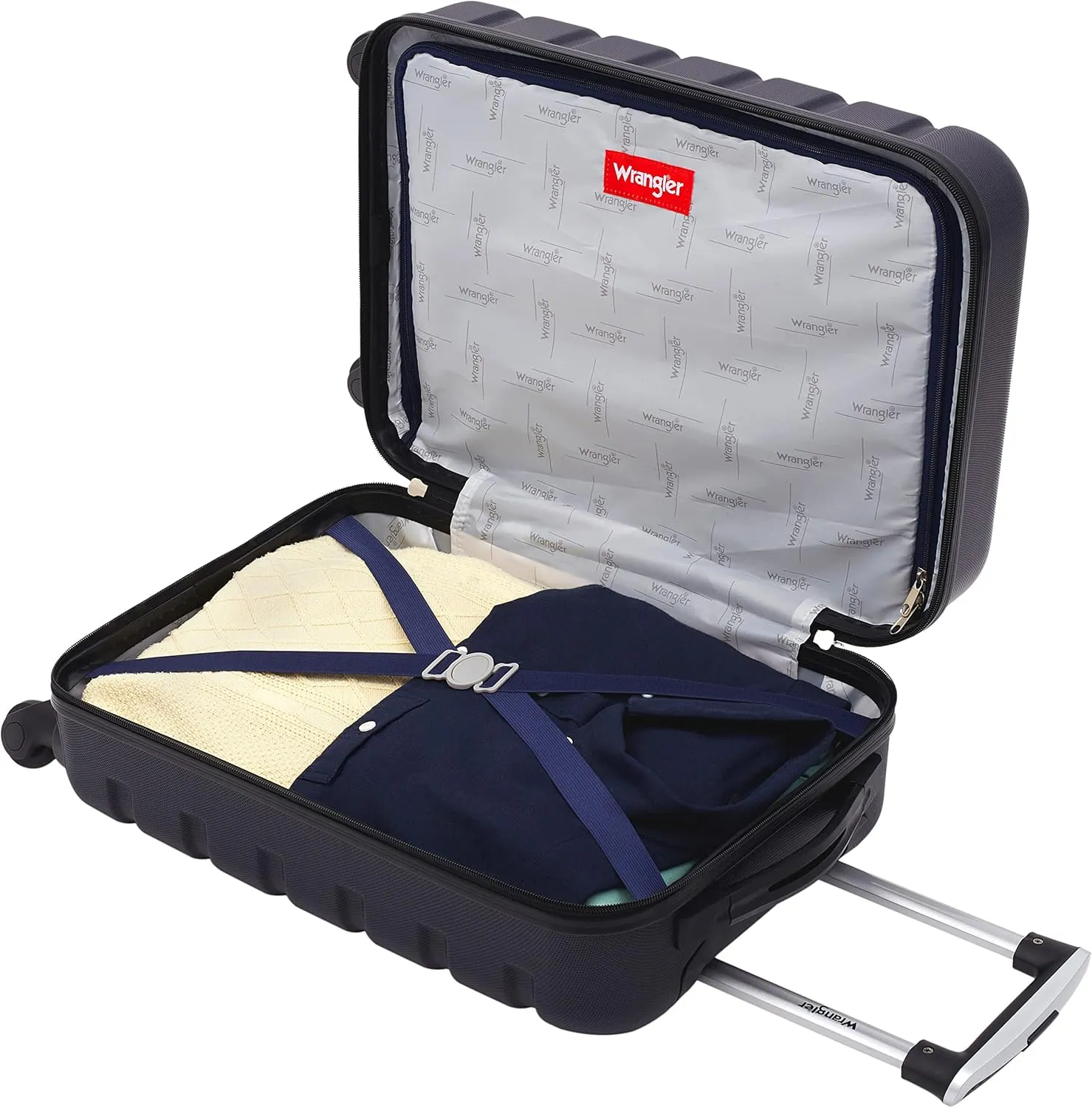Wrangler 20" Spinner Carry-On Luggage, Navy Blue