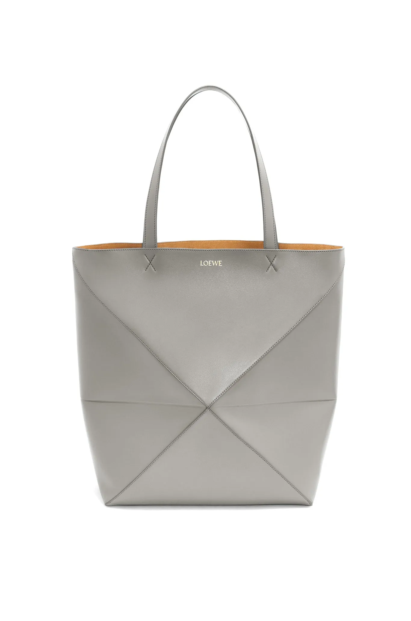 XL Puzzle Fold Tote In Shiny Calfskin