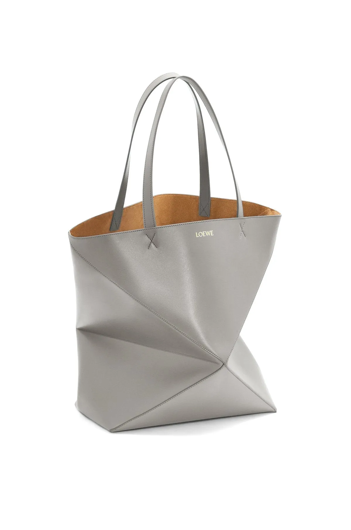 XL Puzzle Fold Tote In Shiny Calfskin
