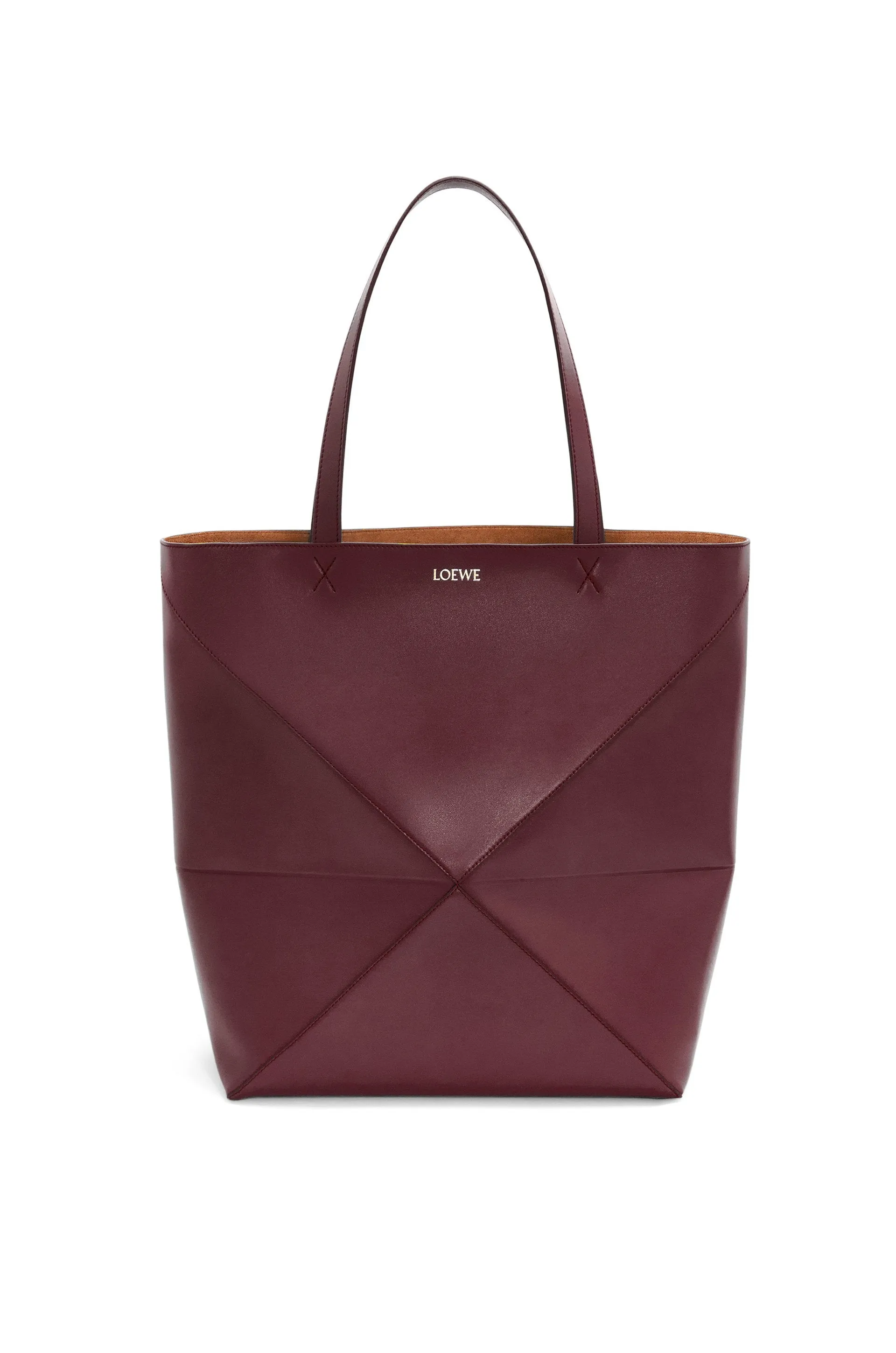 XL Puzzle Fold Tote In Shiny Calfskin