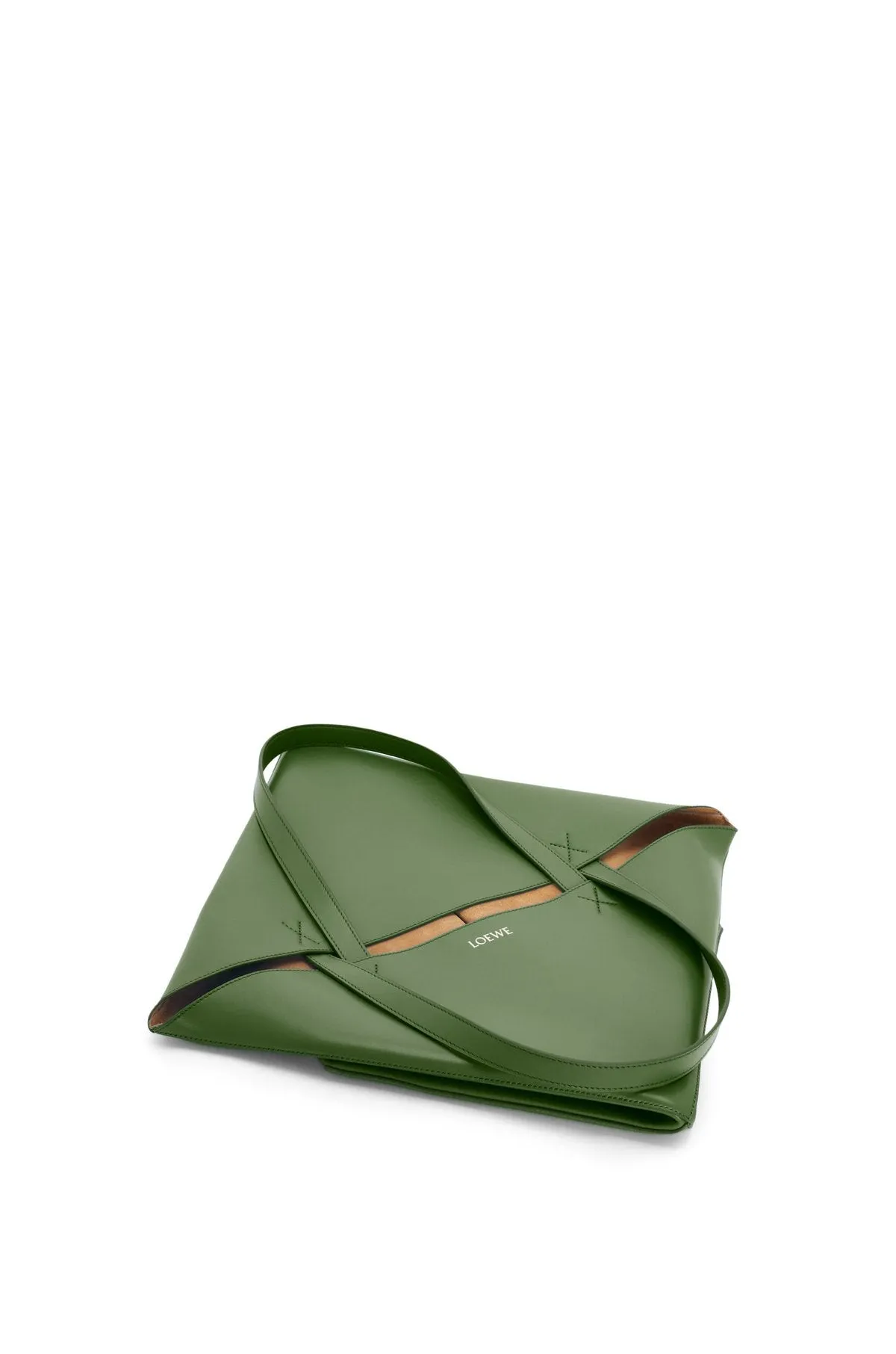 XL Puzzle Fold Tote In Shiny Calfskin
