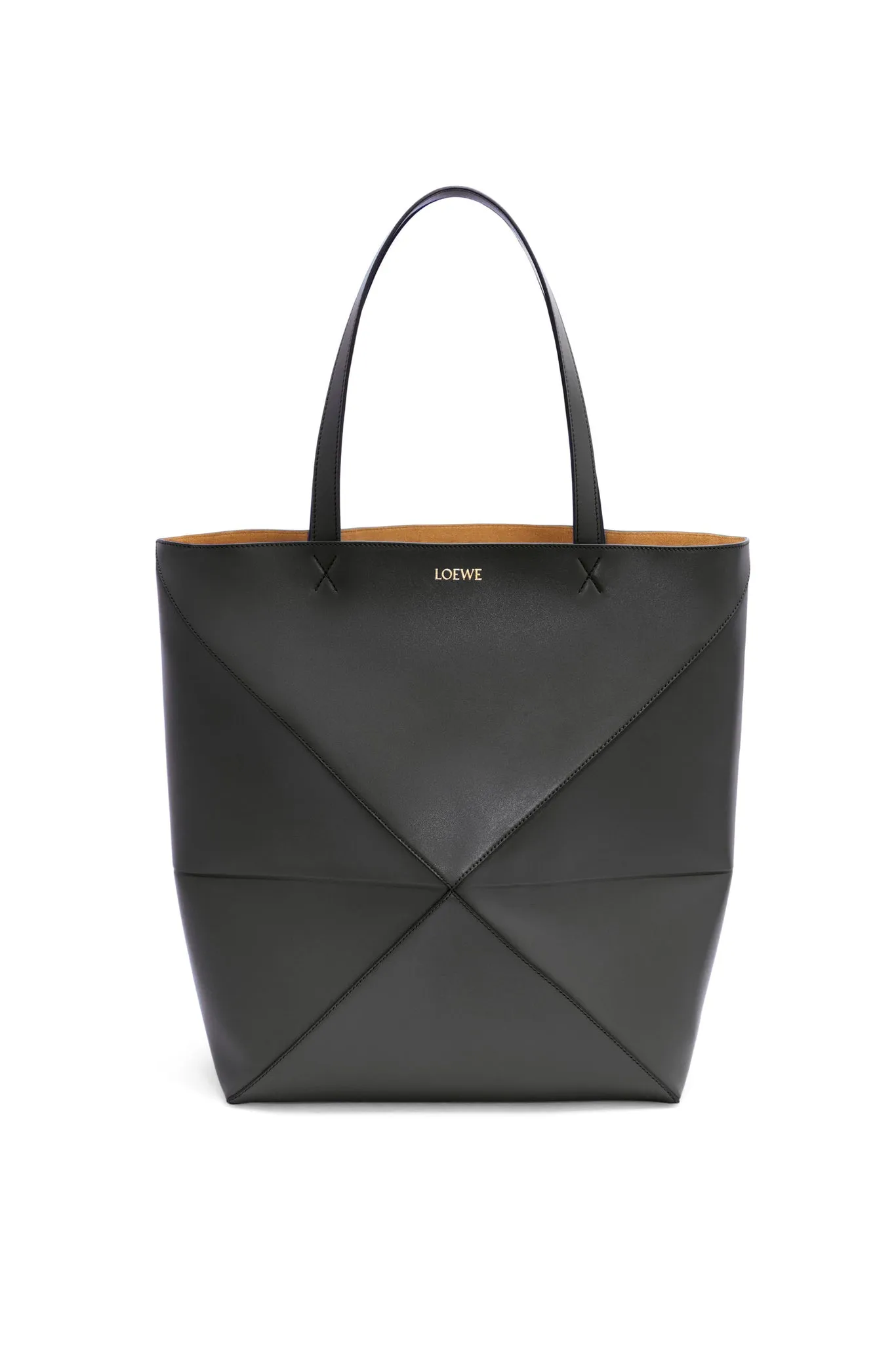 XL Puzzle Fold Tote In Shiny Calfskin