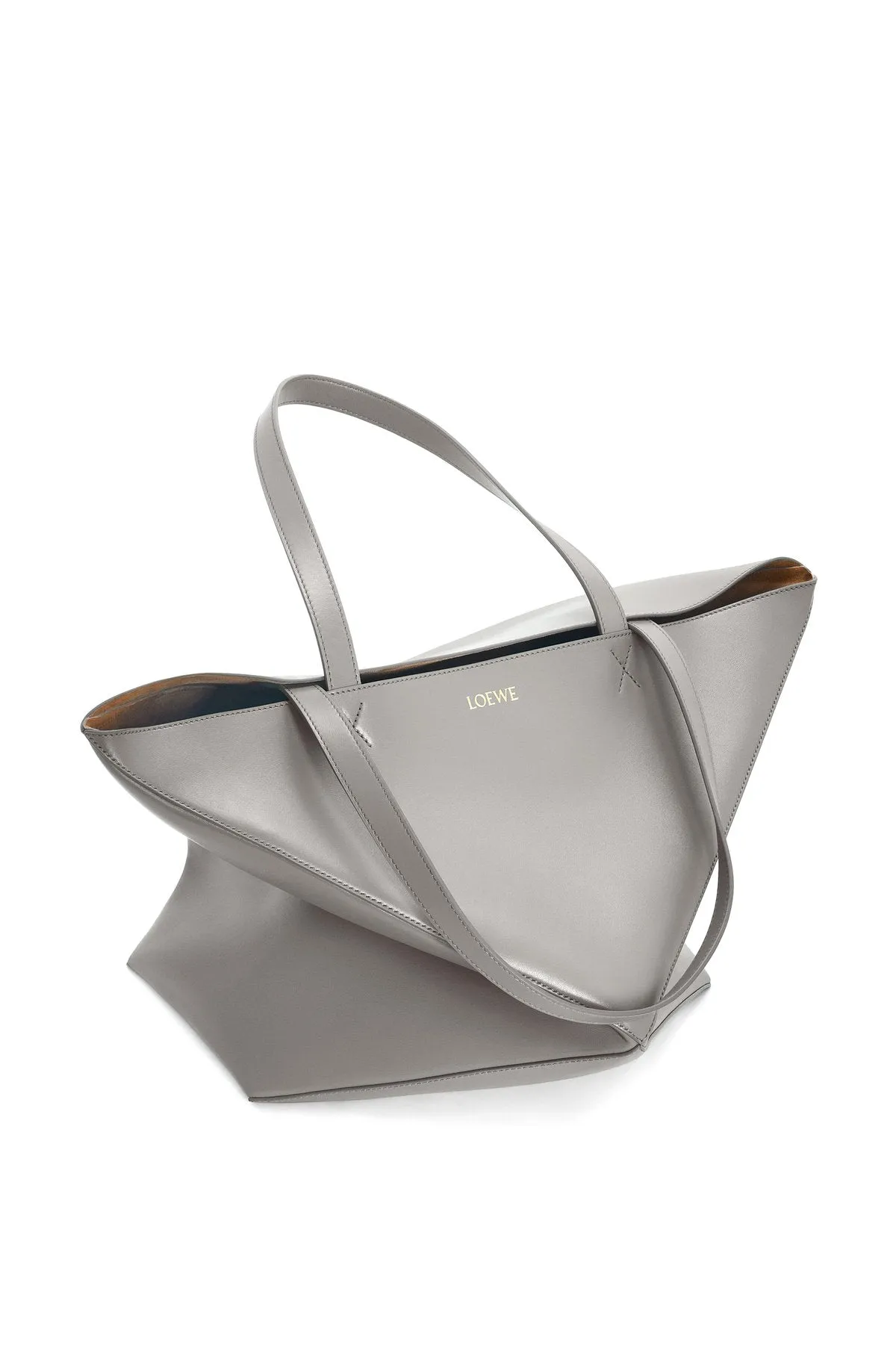 XL Puzzle Fold Tote In Shiny Calfskin