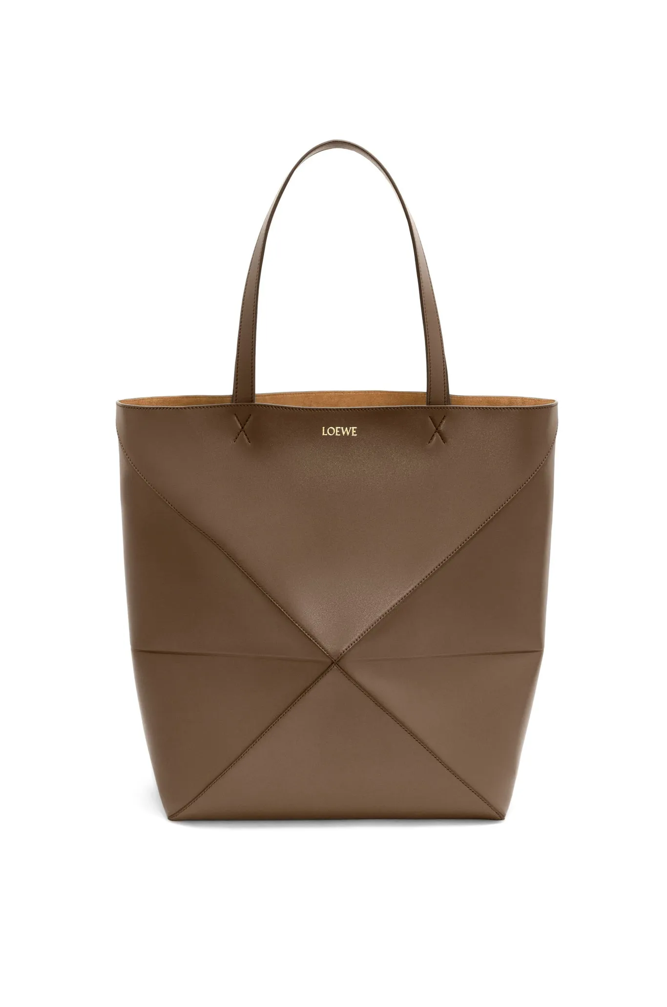 XL Puzzle Fold Tote In Shiny Calfskin