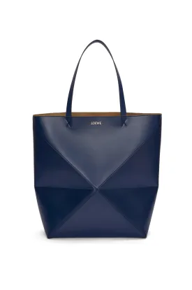 XL Puzzle Fold Tote In Shiny Calfskin