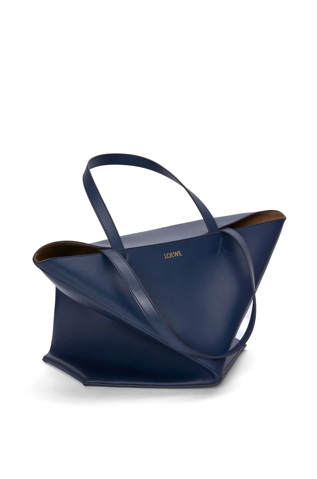 XL Puzzle Fold Tote In Shiny Calfskin