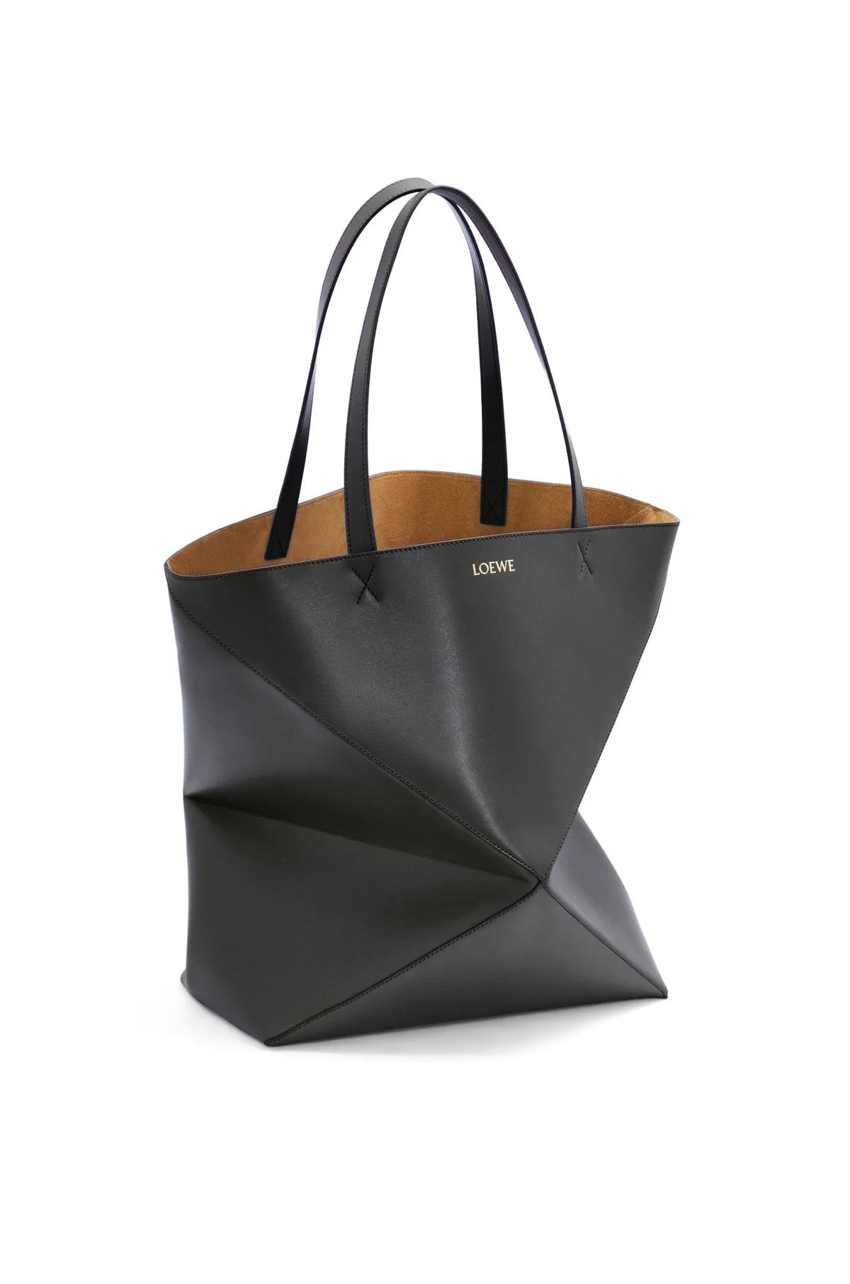 XL Puzzle Fold Tote In Shiny Calfskin