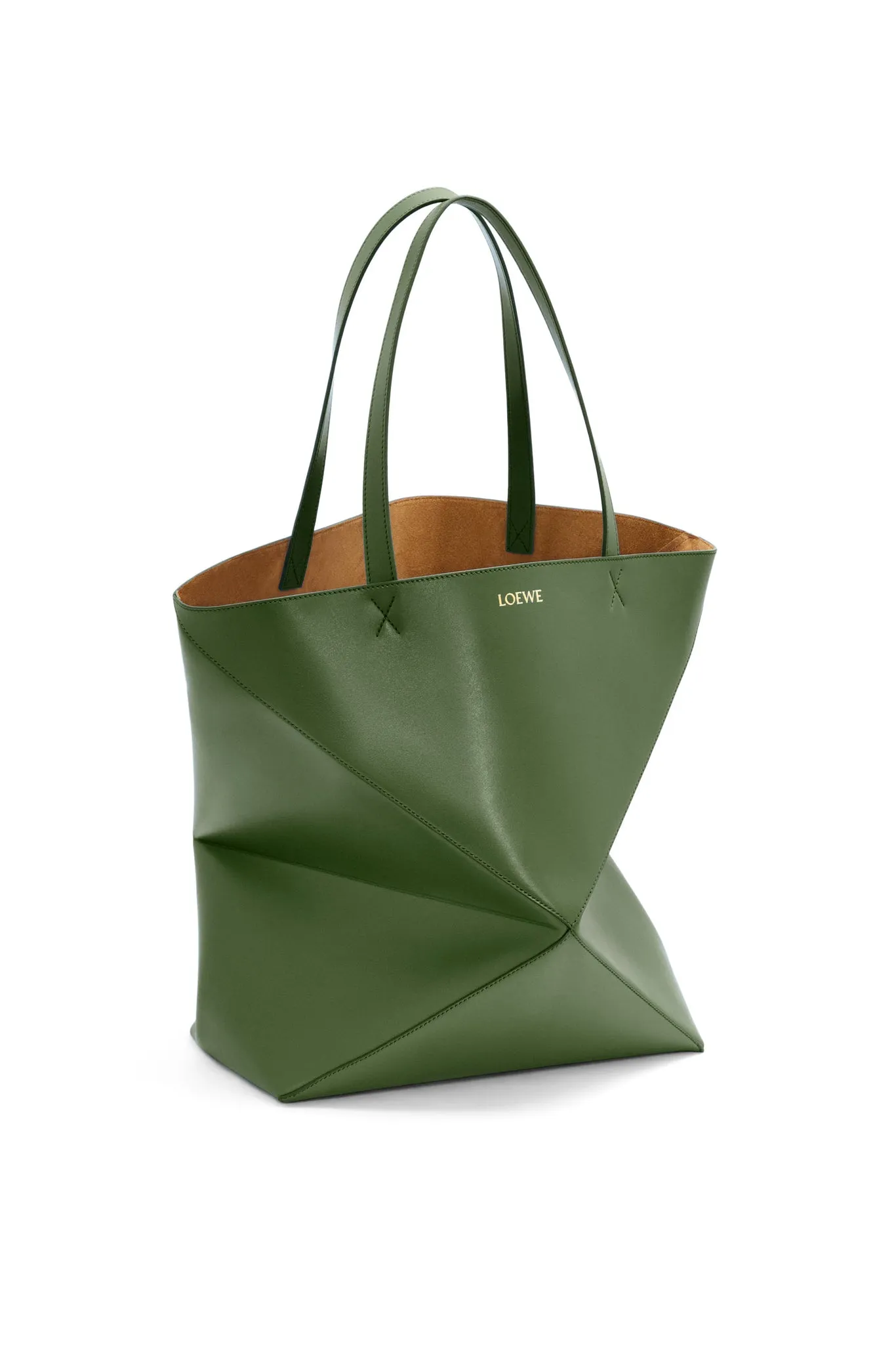 XL Puzzle Fold Tote In Shiny Calfskin