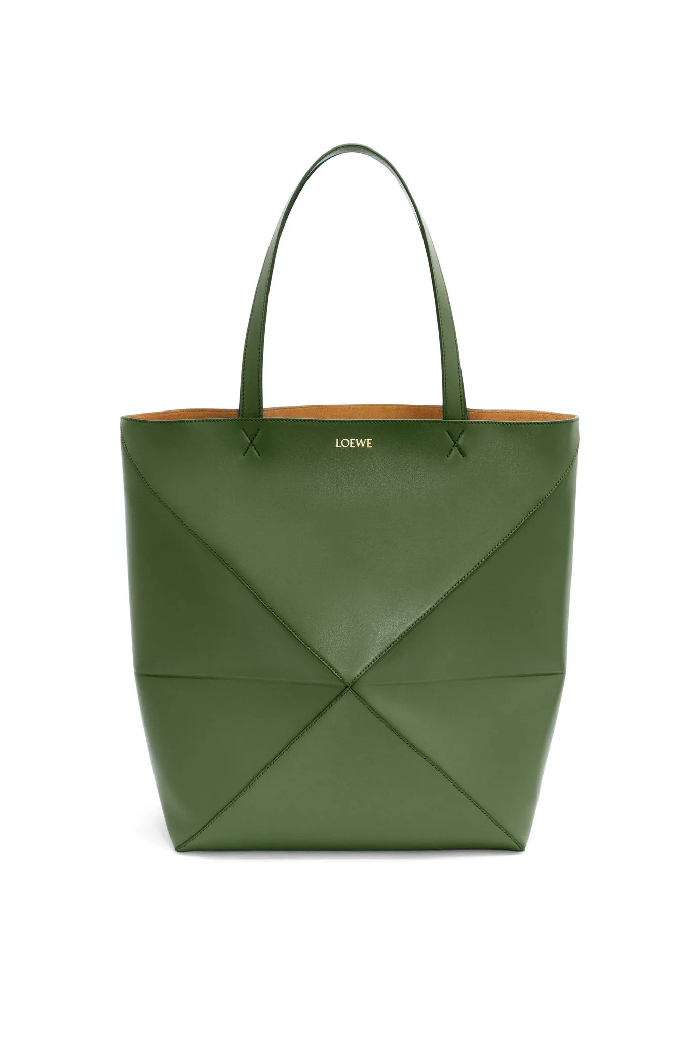 XL Puzzle Fold Tote In Shiny Calfskin