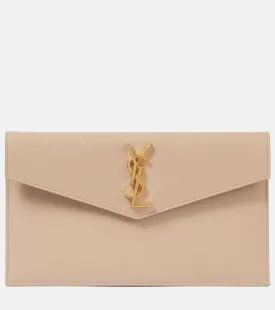 YSL GRAIN DE POUDRE LEATHER UPTOWN POUCH/ CLUTCH