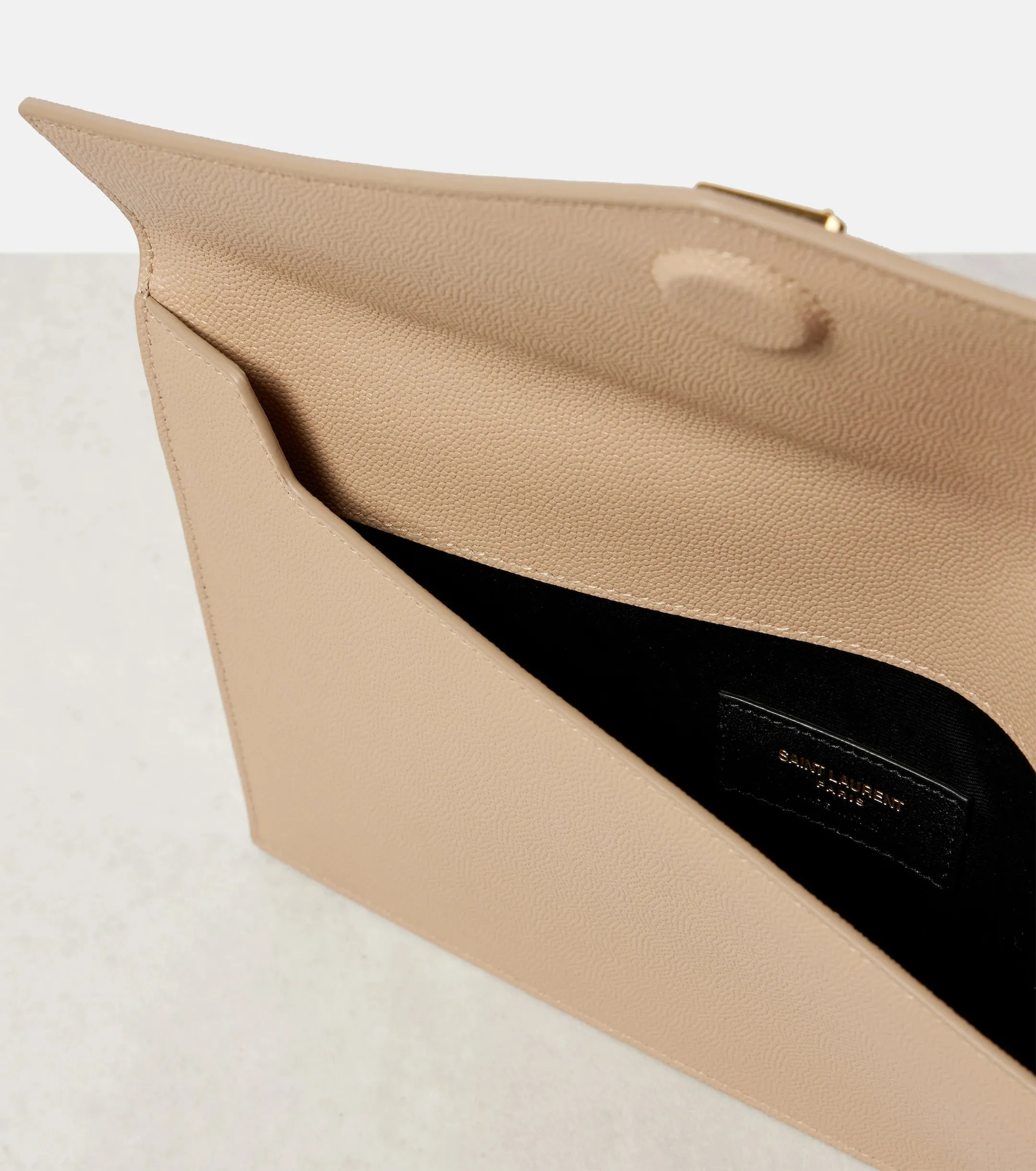 YSL GRAIN DE POUDRE LEATHER UPTOWN POUCH/ CLUTCH